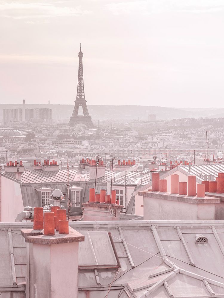 Eiffel Tower seen through the window of an apartment in Montmartre, Paris, France art print by Assaf Frank for $57.95 CAD