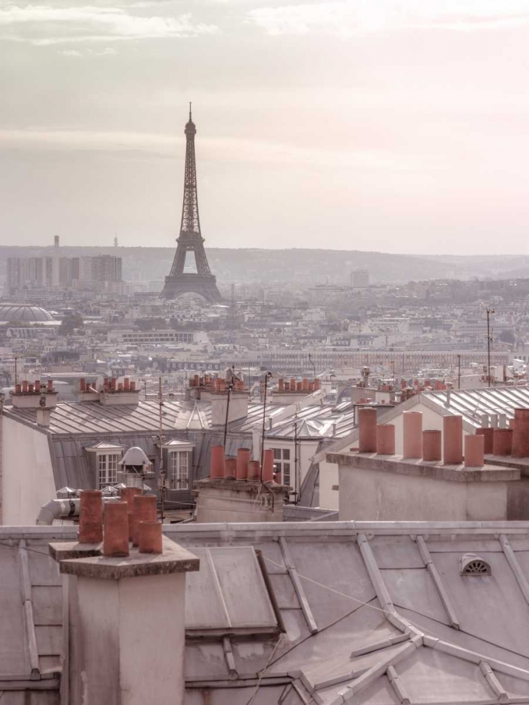 Eiffel Tower seen through the window of an apartment in Montmartre, Paris, France art print by Assaf Frank for $57.95 CAD