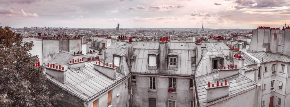 Eiffel Tower seen through the window of an apartment in Montmartre, Paris, France art print by Assaf Frank for $57.95 CAD