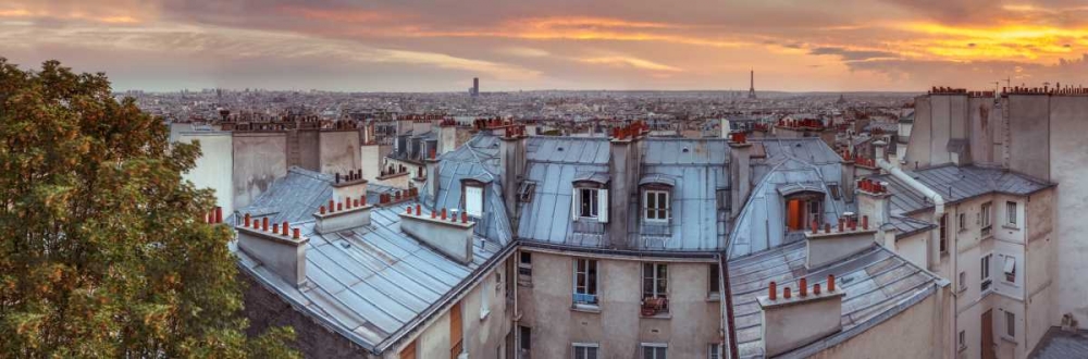 Eiffel Tower seen through the window of an apartment in Montmartre, Paris, France art print by Assaf Frank for $57.95 CAD
