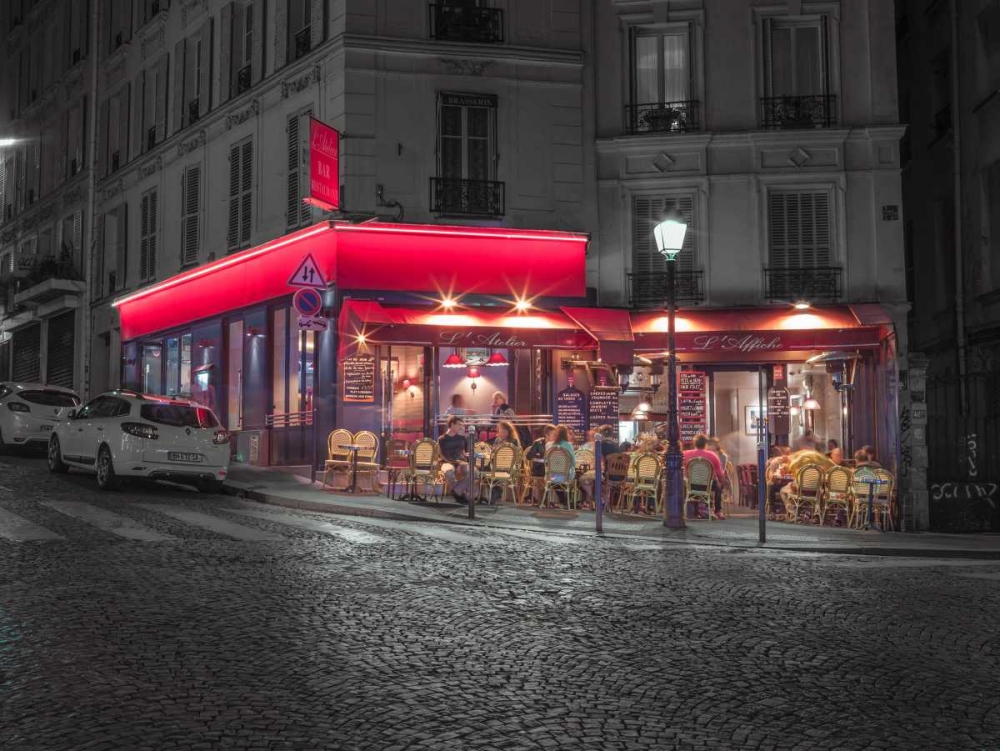 Sidewalk cafe in Paris, France art print by Assaf Frank for $57.95 CAD