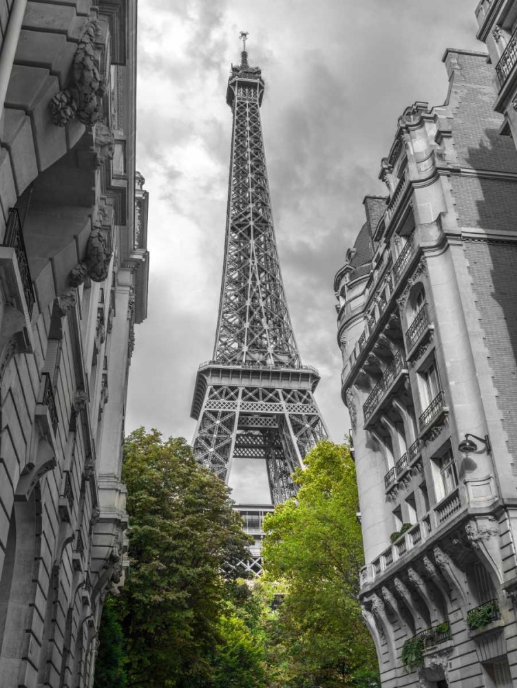 View of Eiffel Tower from a narrow street in Paris, France art print by Assaf Frank for $57.95 CAD