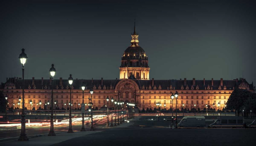 Evening view of famous Les Invalides with golden dome, Paris, France art print by Assaf Frank for $57.95 CAD