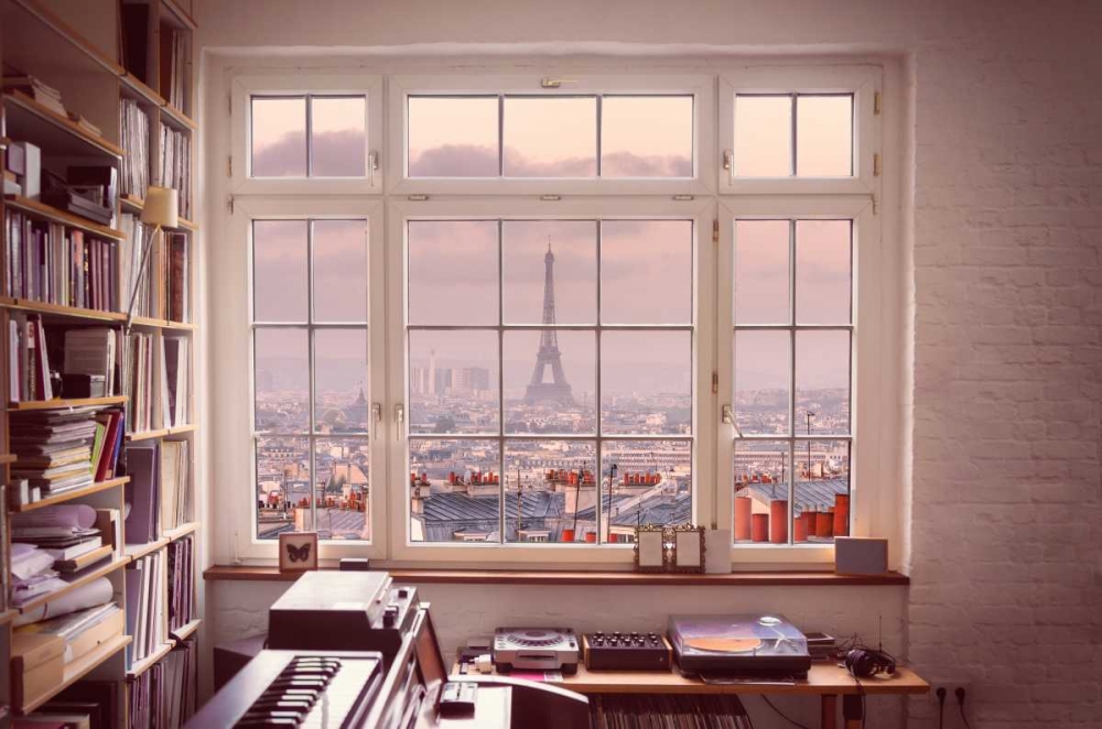 Cityscape of Montmartre with Eiffel Tower, Paris, France art print by Assaf Frank for $57.95 CAD