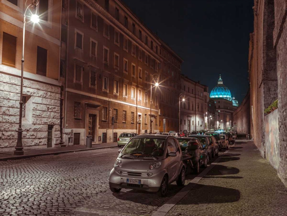 Vehicles parked on narrow city streets of Rome, Italy art print by Assaf Frank for $57.95 CAD