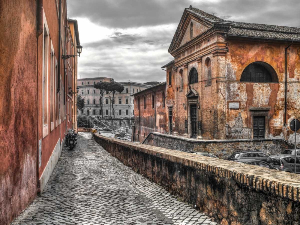 Narrow streets through old buildings, Rome, Italy art print by Assaf Frank for $57.95 CAD
