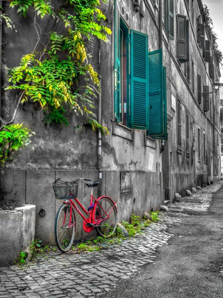 Bicycle outside old building, Rome, Italy art print by Assaf Frank for $57.95 CAD