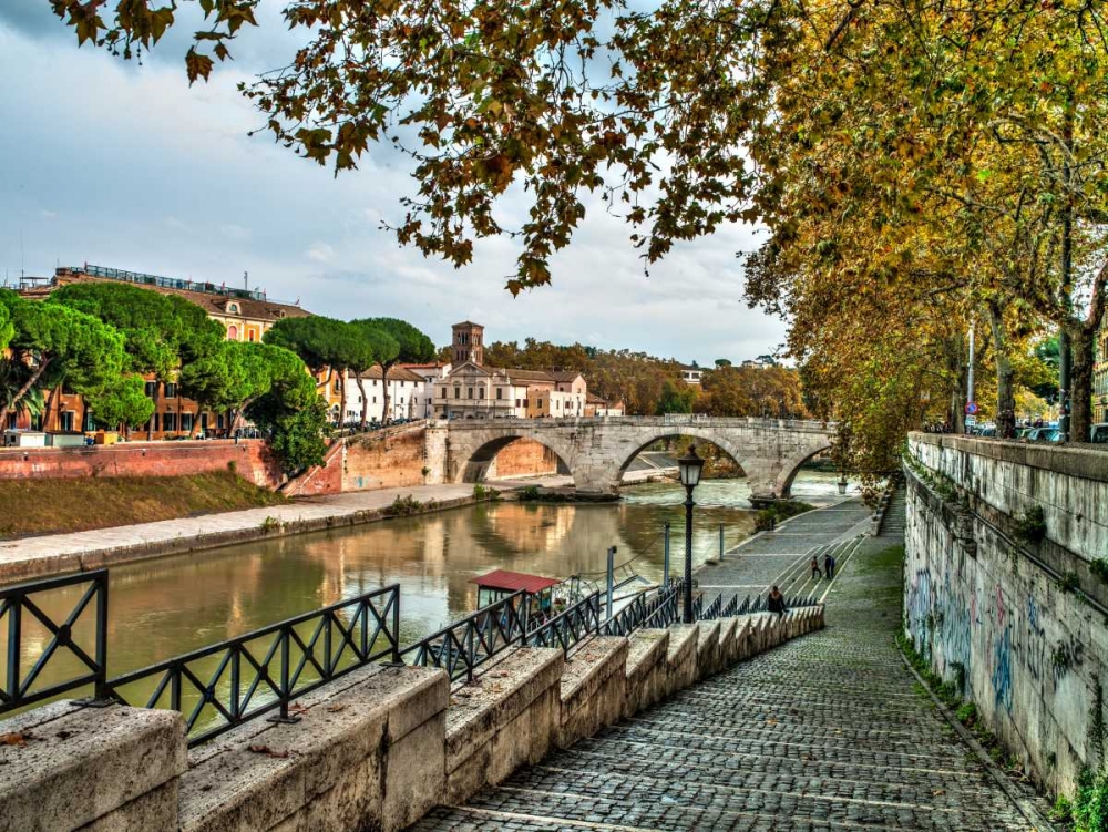 Tiber river through the city of Rome, Italy art print by Assaf Frank for $57.95 CAD