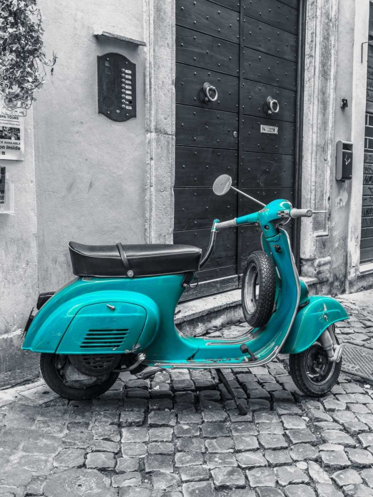 Old scooter on narrow street of Rome art print by Assaf Frank for $57.95 CAD