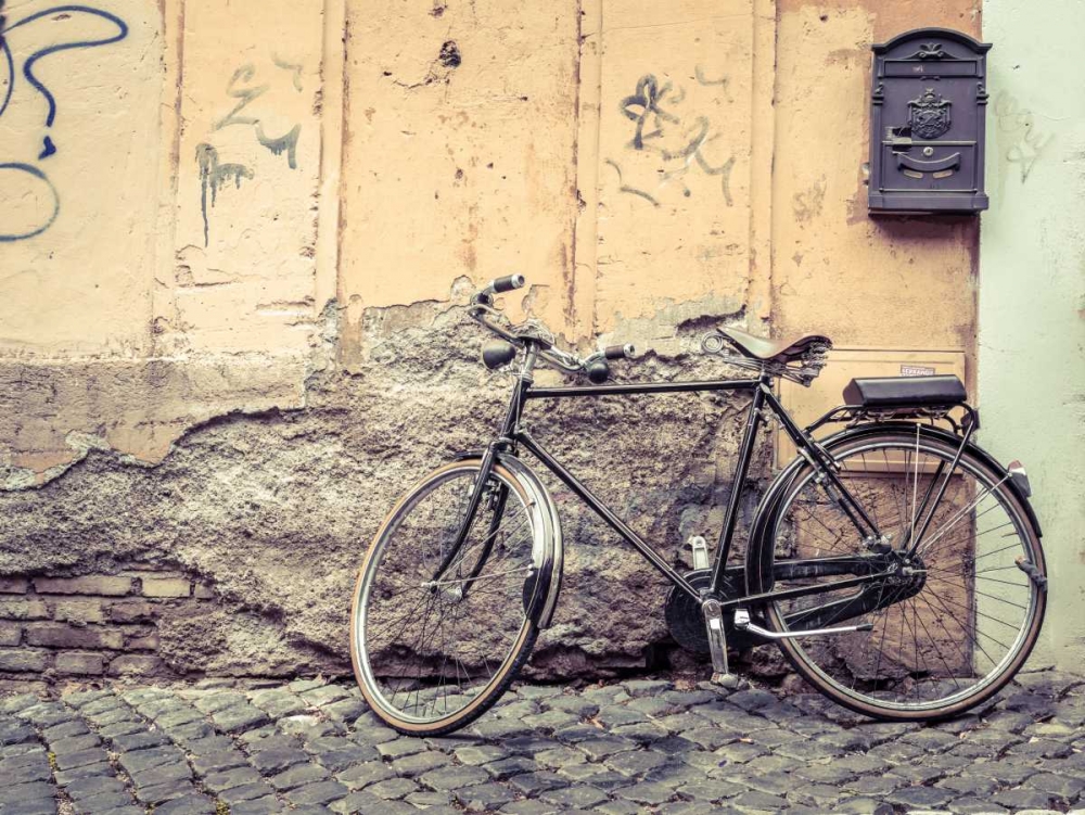 Bicycle outdise old house in Rome art print by Assaf Frank for $57.95 CAD