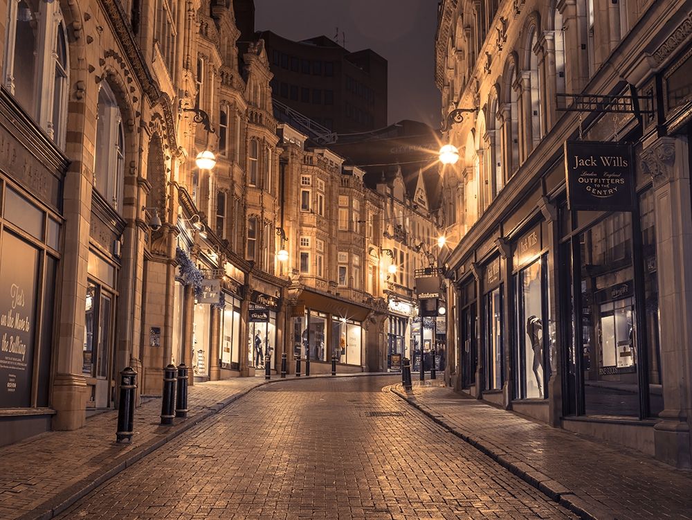 View of Cannon street at night, Birmingham, UK art print by Assaf Frank for $57.95 CAD