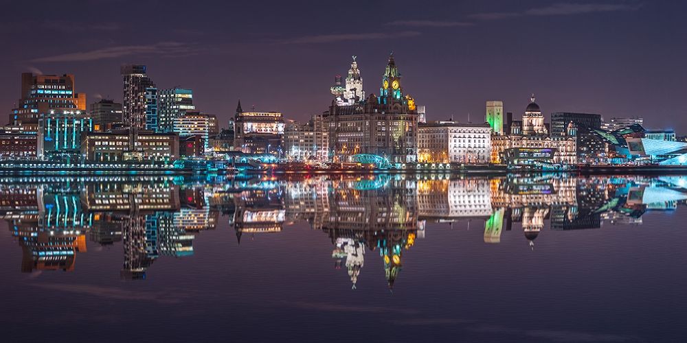 Liverpool city skyline across the River Mersey, UK, FTBR-1872 art print by Assaf Frank for $57.95 CAD