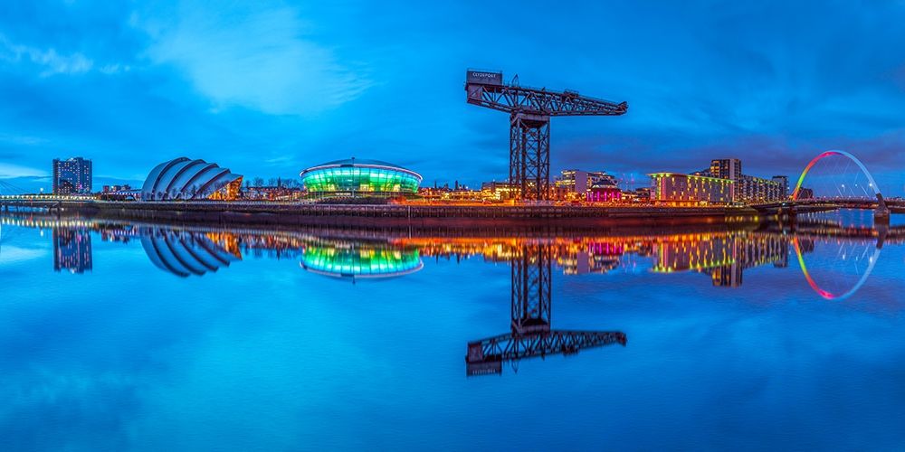 View along the river Clyde at night, Glasgow art print by Assaf Frank for $57.95 CAD