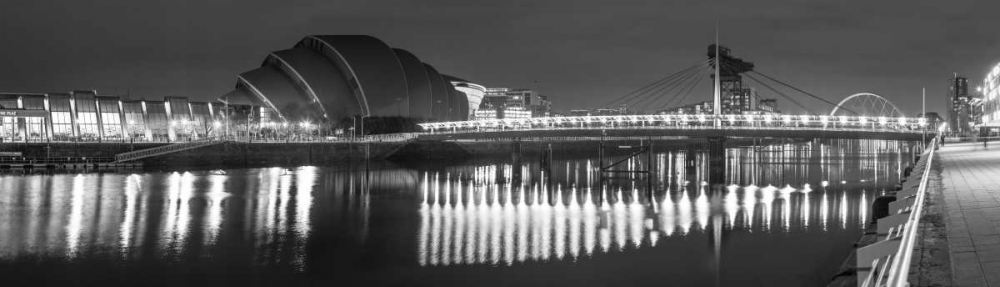 View along the river Clyde at night, Glasgow, FTBR-1808 art print by Assaf Frank for $57.95 CAD