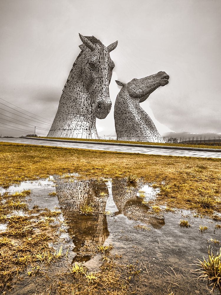 The kelpies horse statue at the Helix park in Falkirk -Scotland art print by Assaf Frank for $57.95 CAD