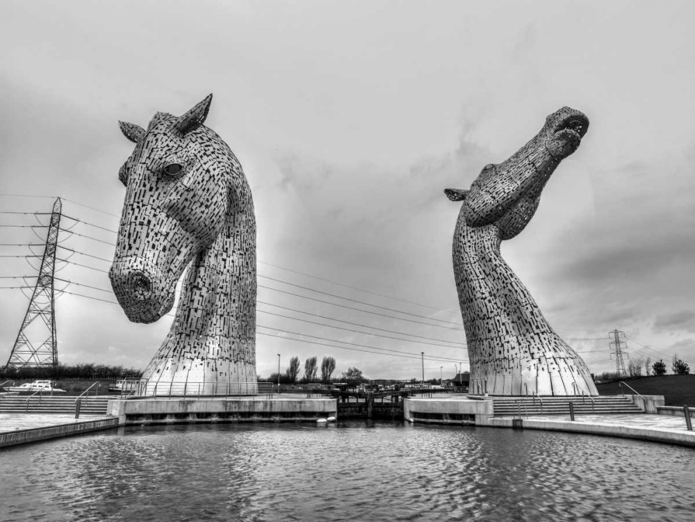 The kelpies horse statue at the Helix park in Falkirk , Scotland art print by Assaf Frank for $57.95 CAD