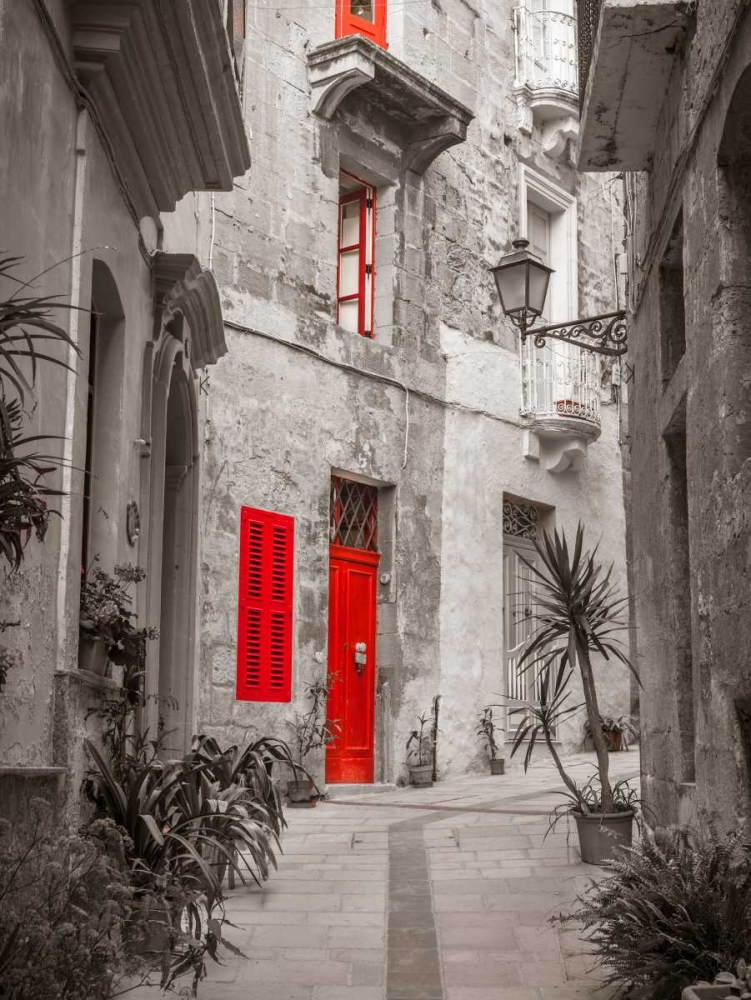 Narrow street through traditional maltese houses in Birgu, Malta art print by Assaf Frank for $57.95 CAD