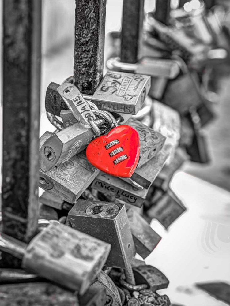Love padlocks on bridge railing, St Julians, Malta art print by Assaf Frank for $57.95 CAD
