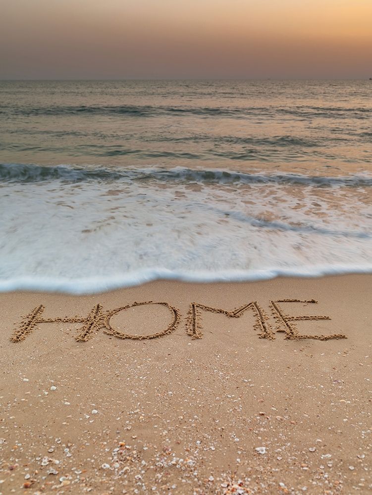Sand writing - Word Home written on beach art print by Assaf Frank for $57.95 CAD