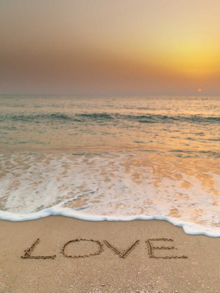 Sand writing - Word Love written on beach art print by Assaf Frank for $57.95 CAD