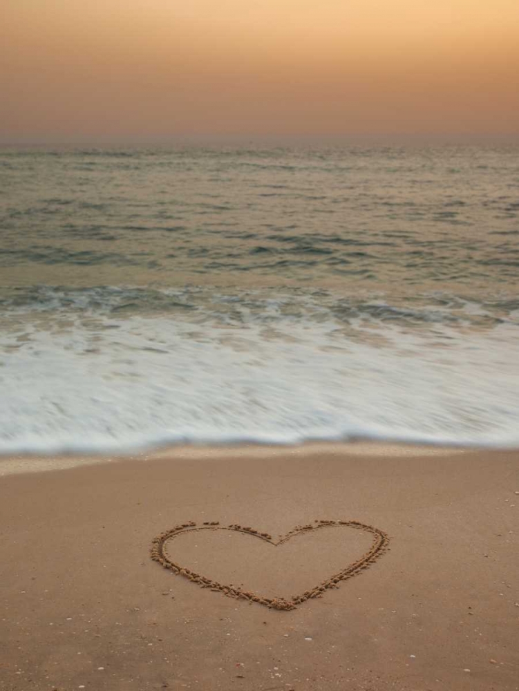 Sand writing - Heart shape drawn on beach art print by Assaf Frank for $57.95 CAD