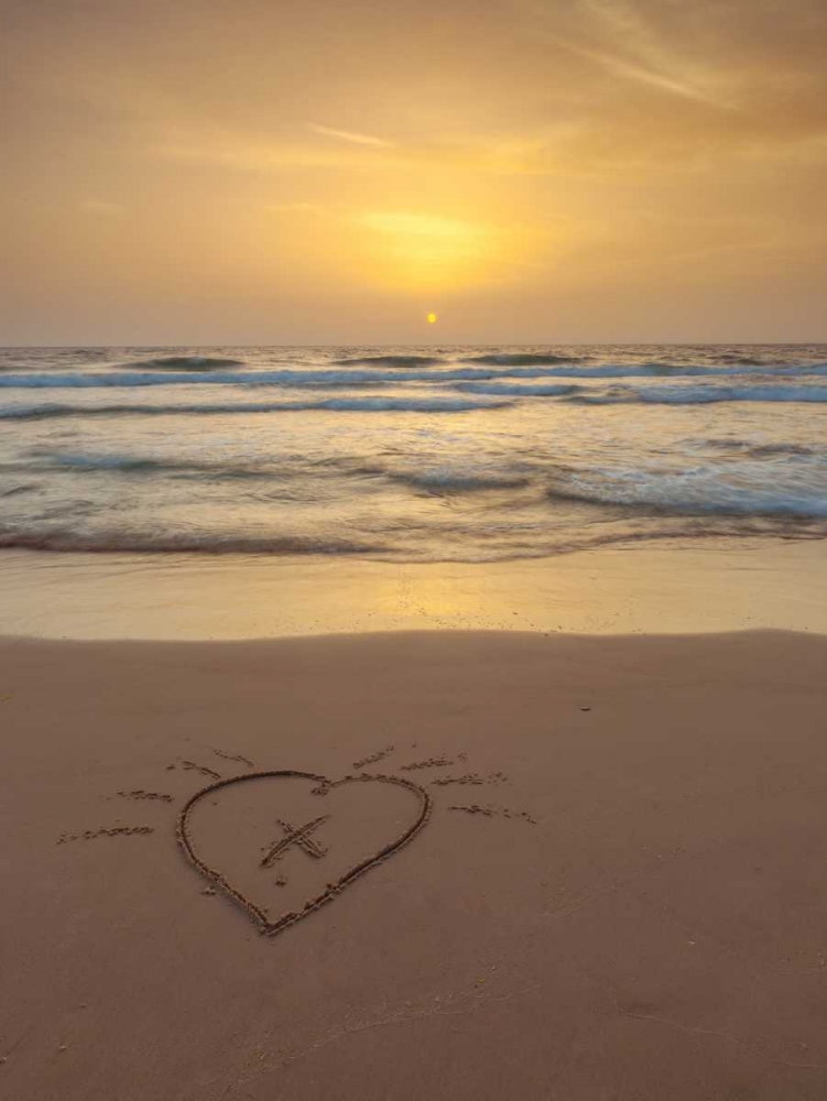 Sand writing - Heart shape drawn on the beach art print by Assaf Frank for $57.95 CAD
