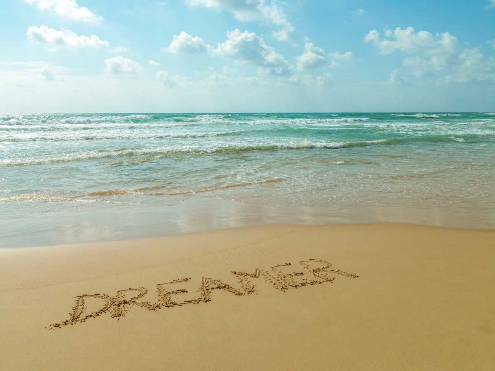 Word Dreamer written in sand on the beach art print by Assaf Frank for $57.95 CAD
