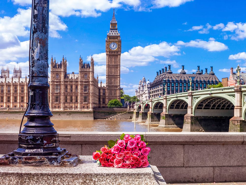 Bunch of Roses by a lampost, London, UK art print by Assaf Frank for $57.95 CAD