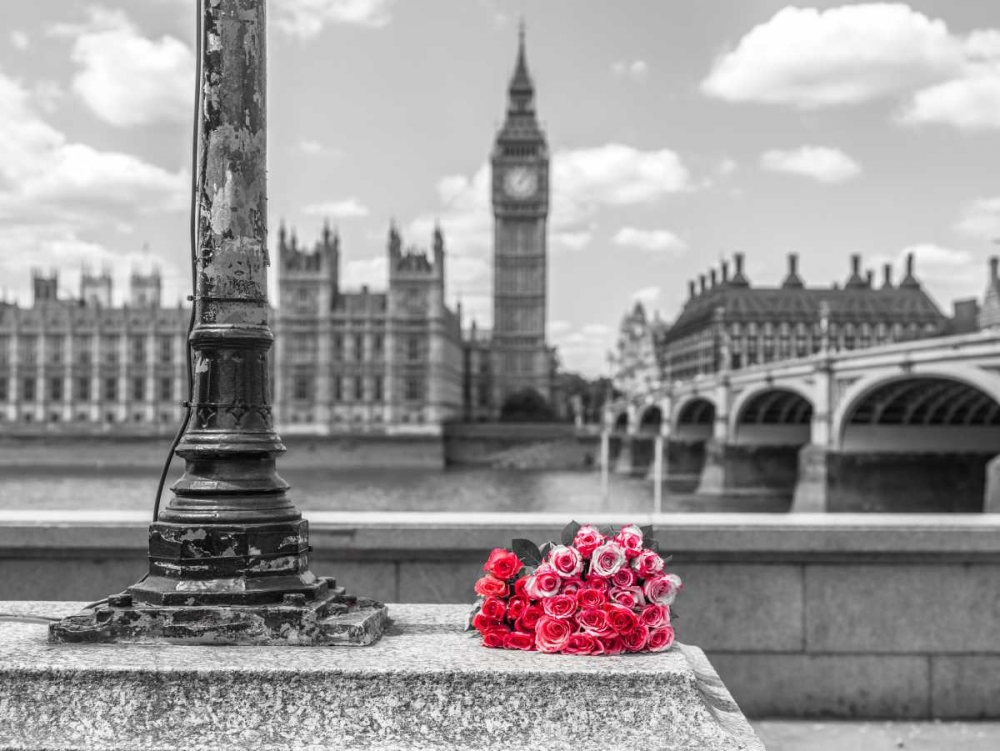 Bunch of Roses by a lampost, London, UK art print by Assaf Frank for $57.95 CAD