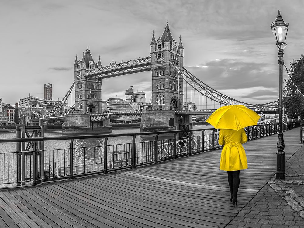 Lady in yellow, Tower bridge, London art print by Assaf Frank for $57.95 CAD