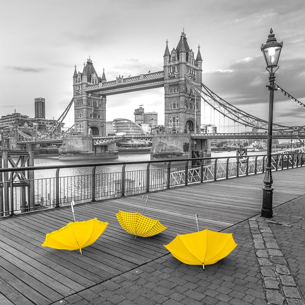 Yellow umbrellas, Tower bridge, London art print by Assaf Frank for $57.95 CAD