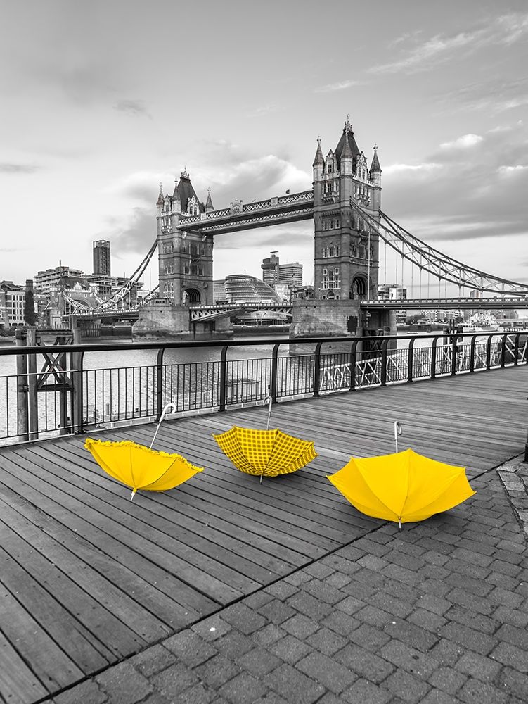 Yellow umbrellas, Tower bridge, London art print by Assaf Frank for $57.95 CAD