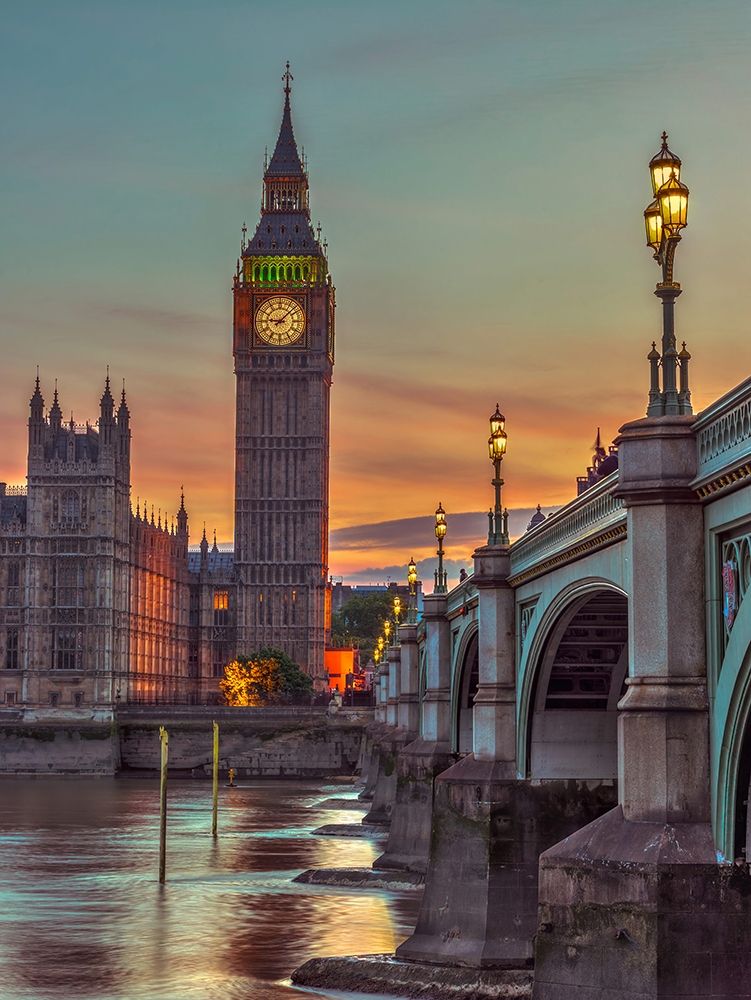 Westminster bridge and Big Ben from Thames promenade-London-UK art print by Assaf Frank for $57.95 CAD