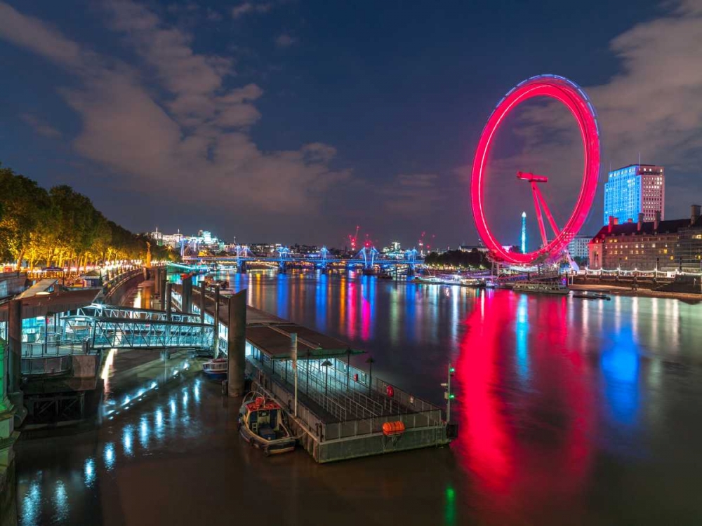 London city skyline with London Eye over river Thames, UK art print by Assaf Frank for $57.95 CAD