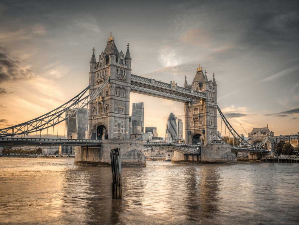 Famous Tower Bridge over River Thames, London, UK, FTBR-1827 art print by Assaf Frank for $57.95 CAD