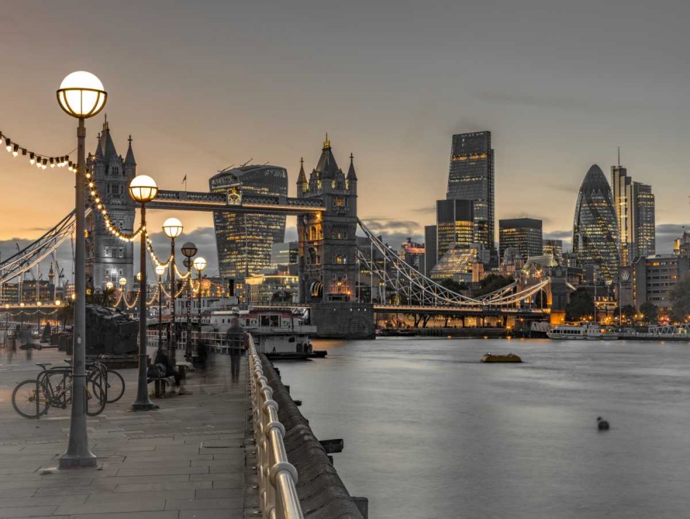 London Riverside Promenade with Tower bridge art print by Assaf Frank for $57.95 CAD