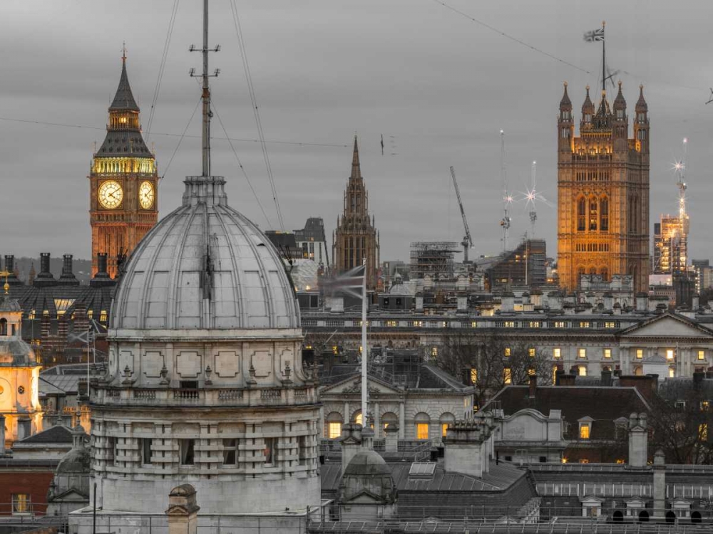 London cityscape with Big Ben and Westminster Abby art print by Assaf Frank for $57.95 CAD