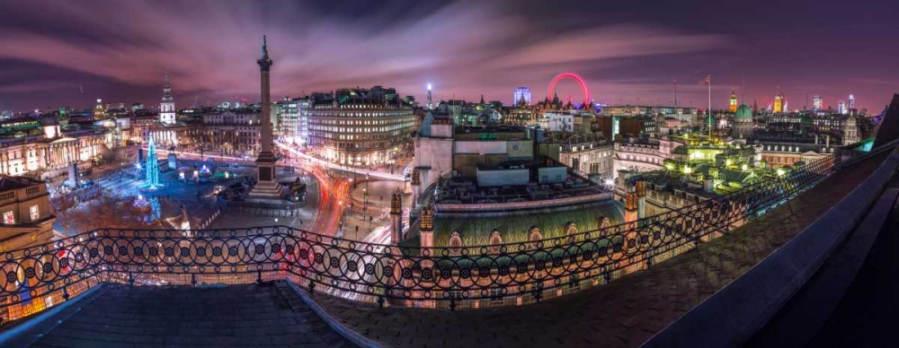 Panoramic view of London city in evening art print by Assaf Frank for $57.95 CAD