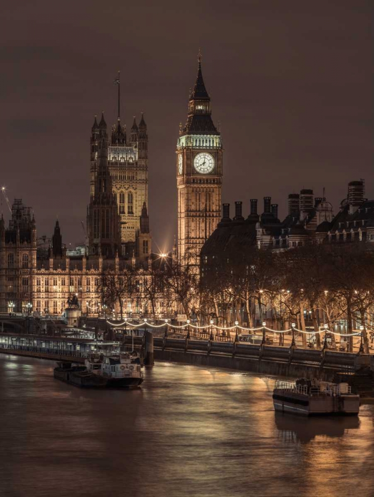 London cityscape with Big Ben and Westminster Abby art print by Assaf Frank for $57.95 CAD