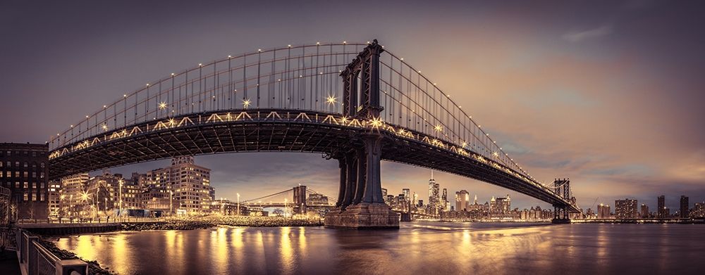 Manhattan bridge and New York city skyline, FTBR-1836 art print by Assaf Frank for $57.95 CAD