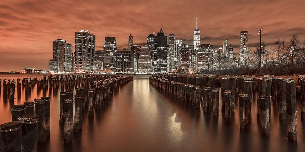 Manhattan skyline with groynes art print by Assaf Frank for $57.95 CAD