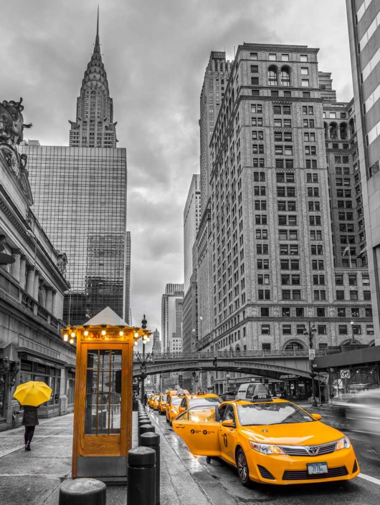 Cab on New York city street, FTBR-1840 art print by Assaf Frank for $57.95 CAD