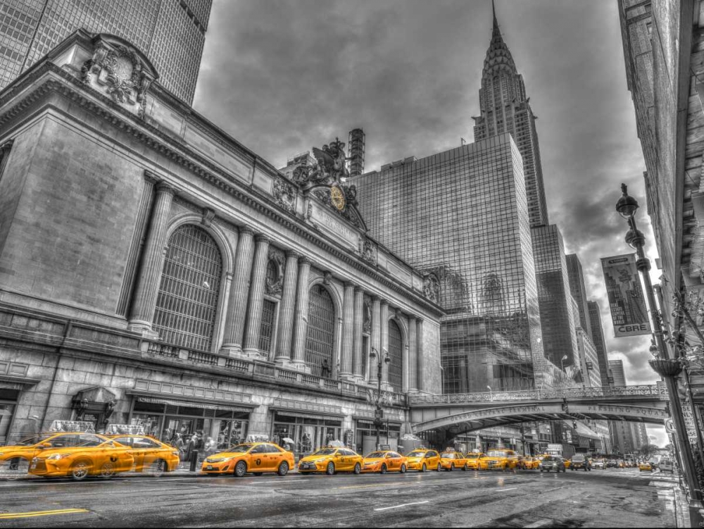 Cab on New York city street art print by Assaf Frank for $57.95 CAD