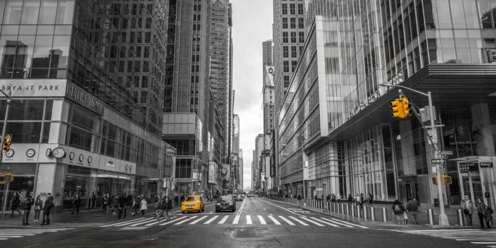 Cab on New York city street art print by Assaf Frank for $57.95 CAD