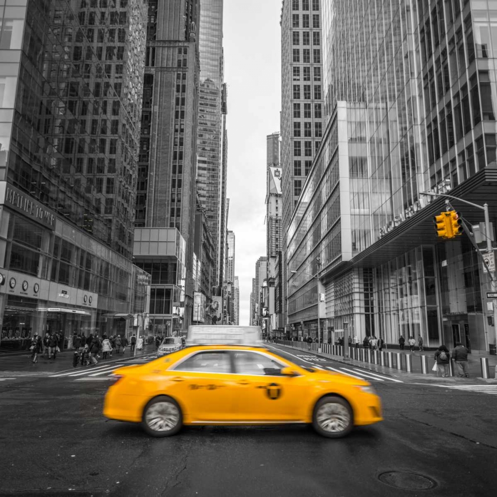 Cab on New York city street art print by Assaf Frank for $57.95 CAD