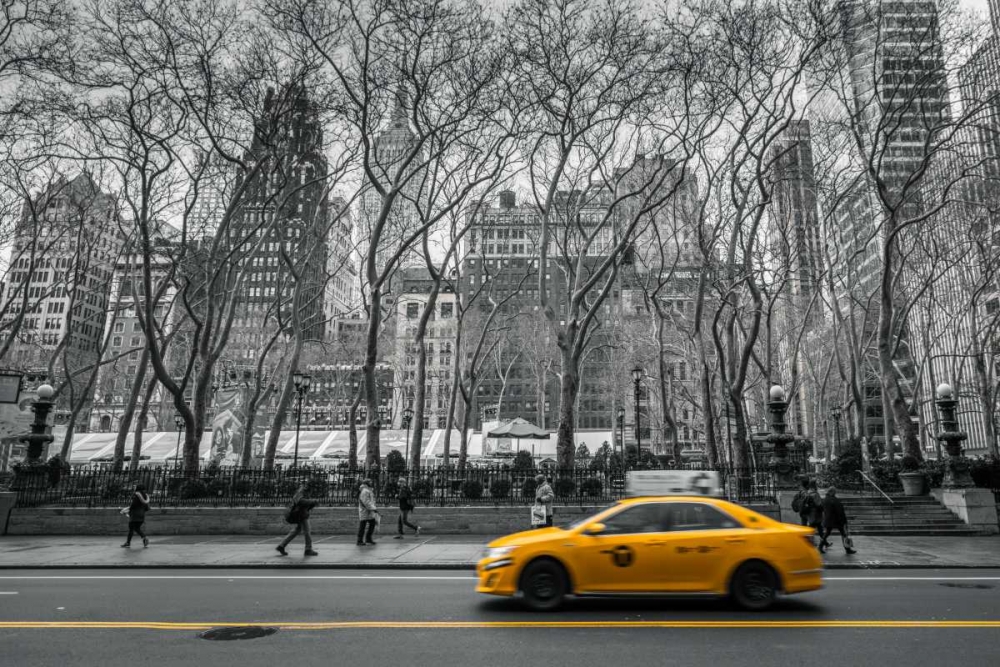 Cab on New York city street art print by Assaf Frank for $57.95 CAD