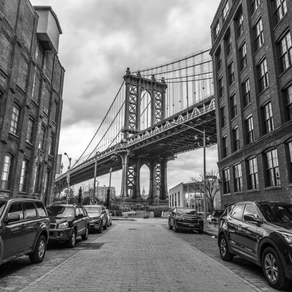 Manhattan bridge from a street, New York art print by Assaf Frank for $57.95 CAD
