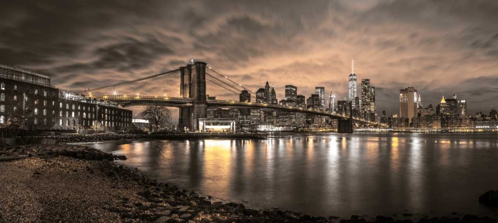 Brooklyn Bridge and Manhattan skyline, New York art print by Assaf Frank for $57.95 CAD