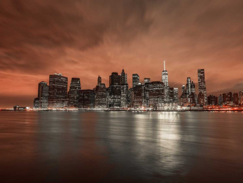 Lower Manhattan skyline in evening, New York art print by Assaf Frank for $57.95 CAD