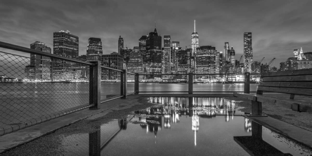 Lower Manhattan skyline in evening, New York art print by Assaf Frank for $57.95 CAD